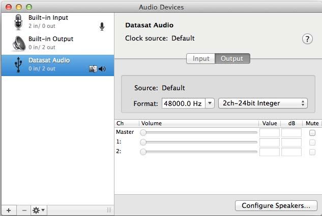 spotlight search and click on Audio Midi Setup). 5. Click on Datasat Audio.