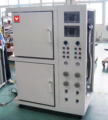 Vacuum Drying Oven 2-chamber, temperature & vacuum auto control C2-003 Battery Usage: vacuum drying of electrode materials Upper and lower chamber designed with independent control for each chamber,