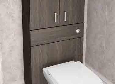 The opulent tones and woodgrain texture of Mali Oak complement deep drawer basin units perfectly and work brilliantly with neutral wall and floor tiles;