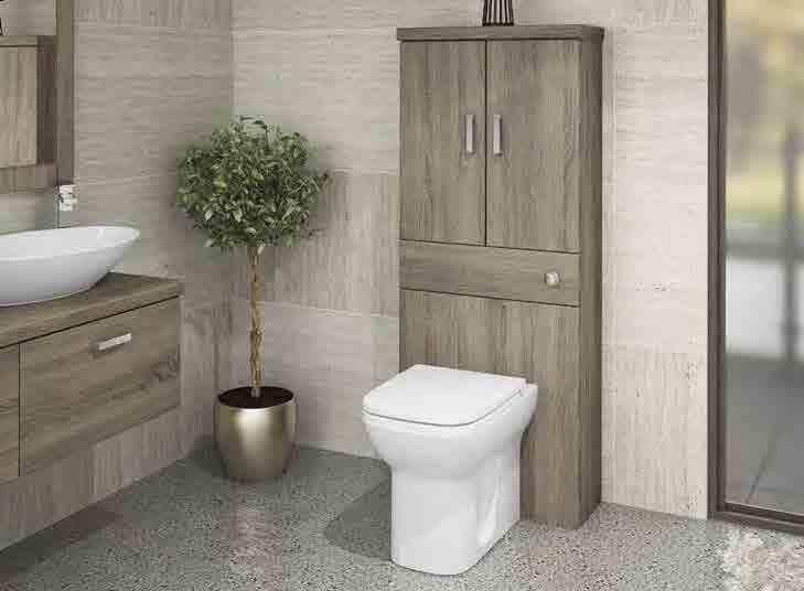 The soothing and tranquil tones of Bardolino Oak will create a relaxing environment in your bathroom, especially on stylish linear units.