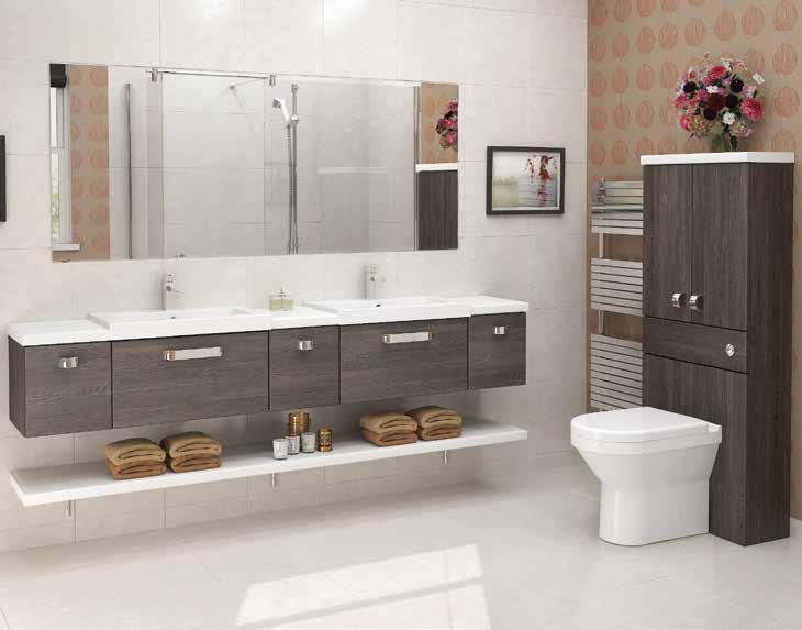 With Mallard you can choose from a fantastic selection of units and a great range of accessories too. Linear Mali Oak looks fantastic in this bright spacious bathroom.