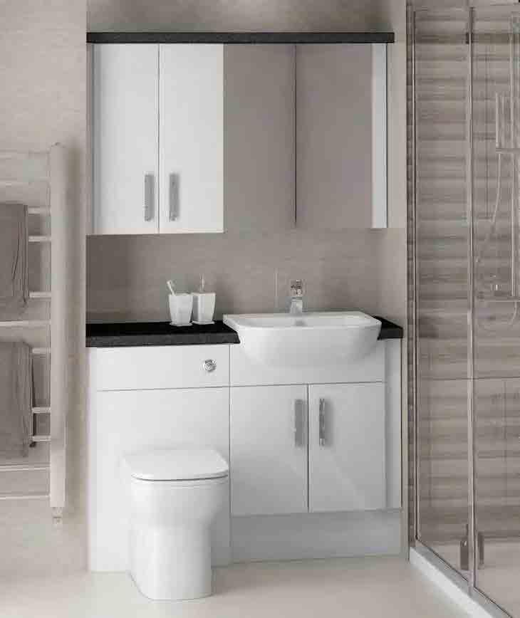 White Gloss - Fitted 48 HOUR DELIVERY LIFETIME GUARANTEE Available in cabinet depths: White Gloss fitted bathroom furniture has long been the most