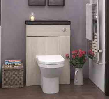 Swiss Elm has an understated elegance and works stunningly with muted room colours to enhance the feeling of space in a small bathroom.