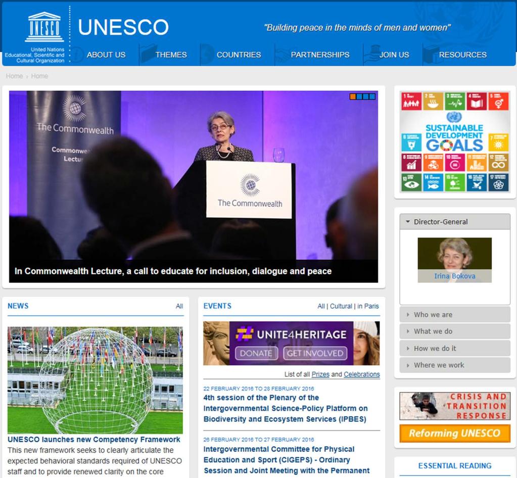 UNESCO: BUILDING PEACE IN