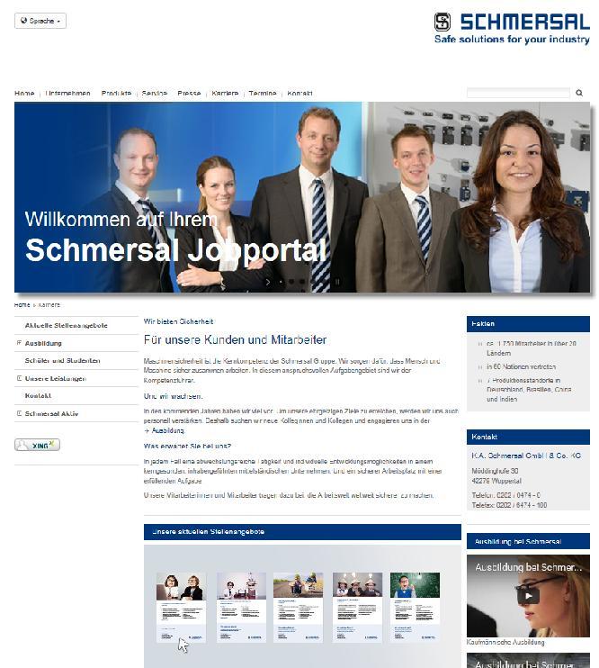 Constantly Open positions in German Headquarter @ http://www.schmersal.