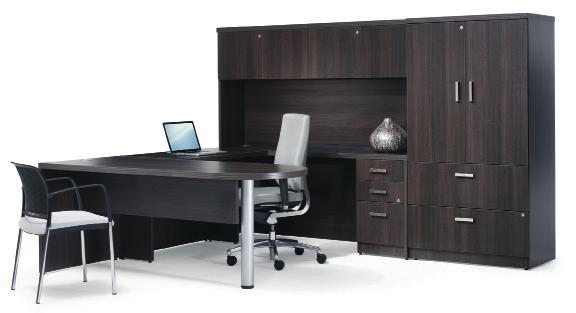 Metropolis offers an extensive array of worksurface/desk shapes and sizes adapting