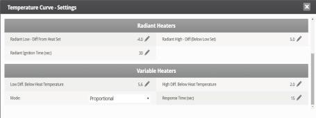 3.1.3 RADIANT HEATERS HELP SET DEFINITIONS To configure the radiant heaters: 1. In System > Relay Layout define at least one relay as a radiant heater. 2.