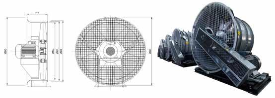 Adjustable aluminum blades for high capacity flow-pressure requirements are offered in 13 different models within the capacity range of 6000-230.000 m³/h and fan diameter range of 400 mm and 2000 mm.