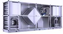 Loading air flowing inside an ahu with water, letting it evaporate, increases the humidity inside the air and lowers down the