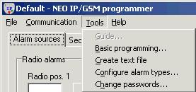 NEO IP Programmer software The NEO IP/GSM polls (or the poll is initiated manually by pressing the Green reset button) and the NEAT Web Service sends the configuraton file to the NEO IP/GSM unit and