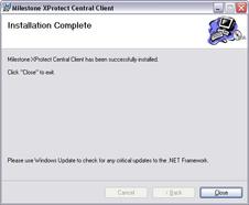 When installation is complete, click the Close button on the wizard s final page: 7.