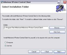 Shut down any Milestone software running. 2. Insert the Milestone XProtect Central software DVD. After a short while, the Milestone XProtect Central Client Setup Wizard will open.