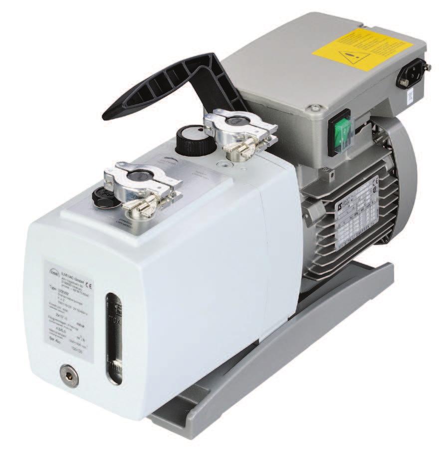 Oil-Sealed Rotary Vane Pumps P 4 Z 322002 Advantages high water vapour tolerance for chemical applications compact, robust and functional construction low noise emission no oil contamination of the