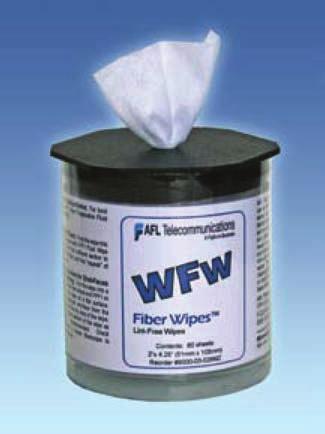 FiberWipes New Material New Packaging Superior Wipes Specifically designed to remove and trap common contaminants found in fiber optic installations, AFL Telecommunications FiberWipes provide
