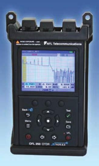 OFL 250 Handheld OTDR The Noyes OFL 250 from AFL Telecommunications is a single-mode OTDR with an integrated Optical Power Meter (OPM), Laser Source (OLS), and Visual Fault Locator (VFL) in a