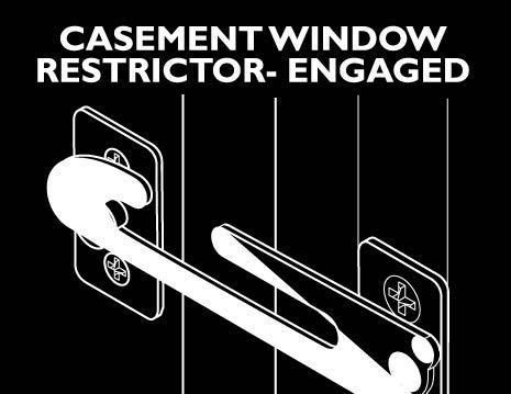 Standard casement restrictor opening instructions To open - restricted Operate handle and open window. The restrictor arm will limit opening.