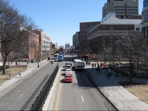 Chapter 3 Social Effects From Harvard Street looking west on Washington Avenue, the biological science campus and University Medical Center present a dense mass of buildings on the south side of the