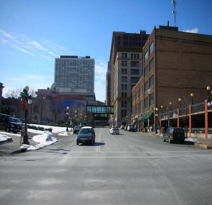 Chapter 3 Social Effects FIGURE 3.6-6 From the intersection of Wacouta and 4 th Streets in front of the Union Depot: Looking west on 4 th Street.