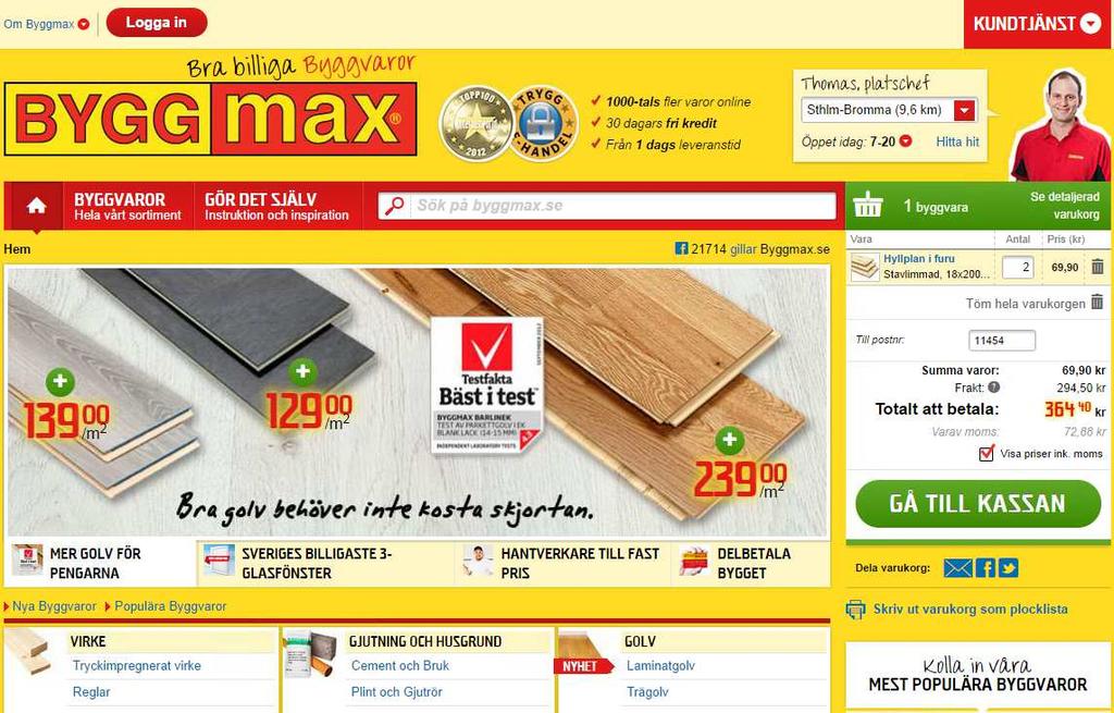 Byggmax increases its online range for 2015 Byggmax has operated an online store since 2009.