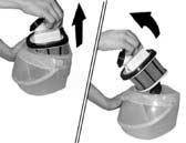 Lift the container handle (6) by taking it to the height of the tube hole as in fig. 10. Take out the container (5) by pulling it out of the appliance (fig.
