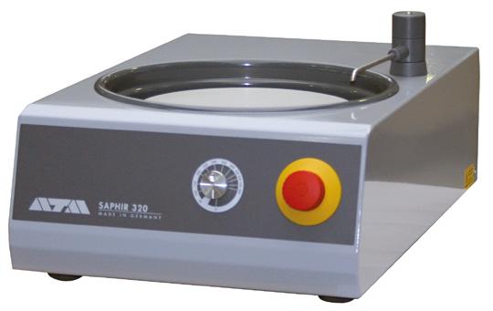 Grinder and polisher SAPHIR 320 VARIABLE SPEED The variable speed is determinable through a rotating switch. The speed can also be changed during the working cycle.