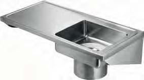 MEDICAL AND LABORATORY PLASTER SINKS AND SCRUB TROUGHS Illustration shows sink mounted on cantilevered brackets PSH plaster sink Plaster sink top manufactured from 1.2mm thick, grade 1.