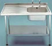 CATERING SINKS, TABLES AND EQUIPMENT MINI CATERING SINKS CATERING SINKS, TABLES AND EQUIPMENT E20602L Mini catering sinks 600mm wide - single bowl Mini sinks are manufactured from 1.