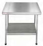 Stainless steel underframes complete with shelf are supplied with each table, in a flat pack form with easy to read assembly instructions.