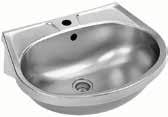 External: 550x450x155mm, basin: 500x335x155mm BS205-M With overflow, single tap hole, plug and chain BS205 With overflow