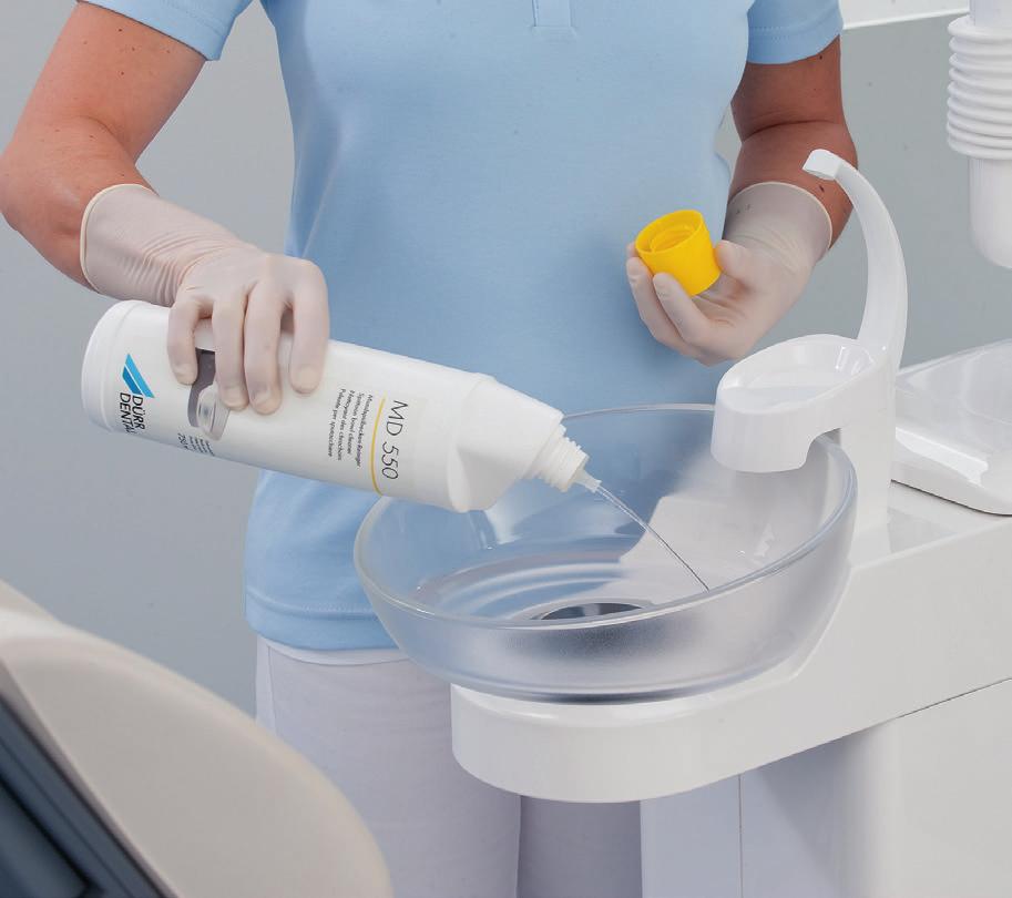 remove blood, saliva and dentine residue and to prevent blockage or complete failure of the suction unit.