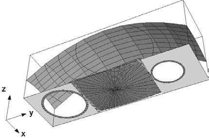 The approach to optimizing of system Figure 3: Photograph of the gas analysis chamber (left) and the parametrizable model (right). The reflecting surfaces modifying the beam are shown clearly.