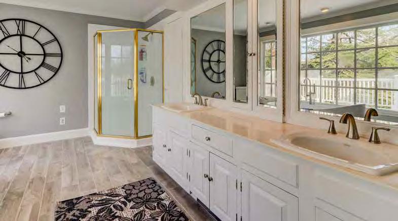 The master bath has been beautifully updated, including new