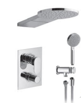 2 ALPI IT Raindance concealed thermostatic shower valve with three outlets
