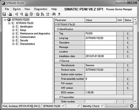SIMATIC PDM B.1 Commissioning with SIMATIC PDM Many parameters are accessed via the online menus in PDM, see Parameters accessed via drop-down menus for the others.