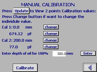 3 Manual Calibration This allows a user to override any of the previous calibration values and enter predetermined or observed calibration values.