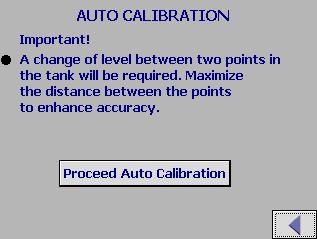 4.5.1 Auto Calibration (Two Points) After the setup parameters have been entered for the application, a process calibration is required. Two calibration points will need to be entered.