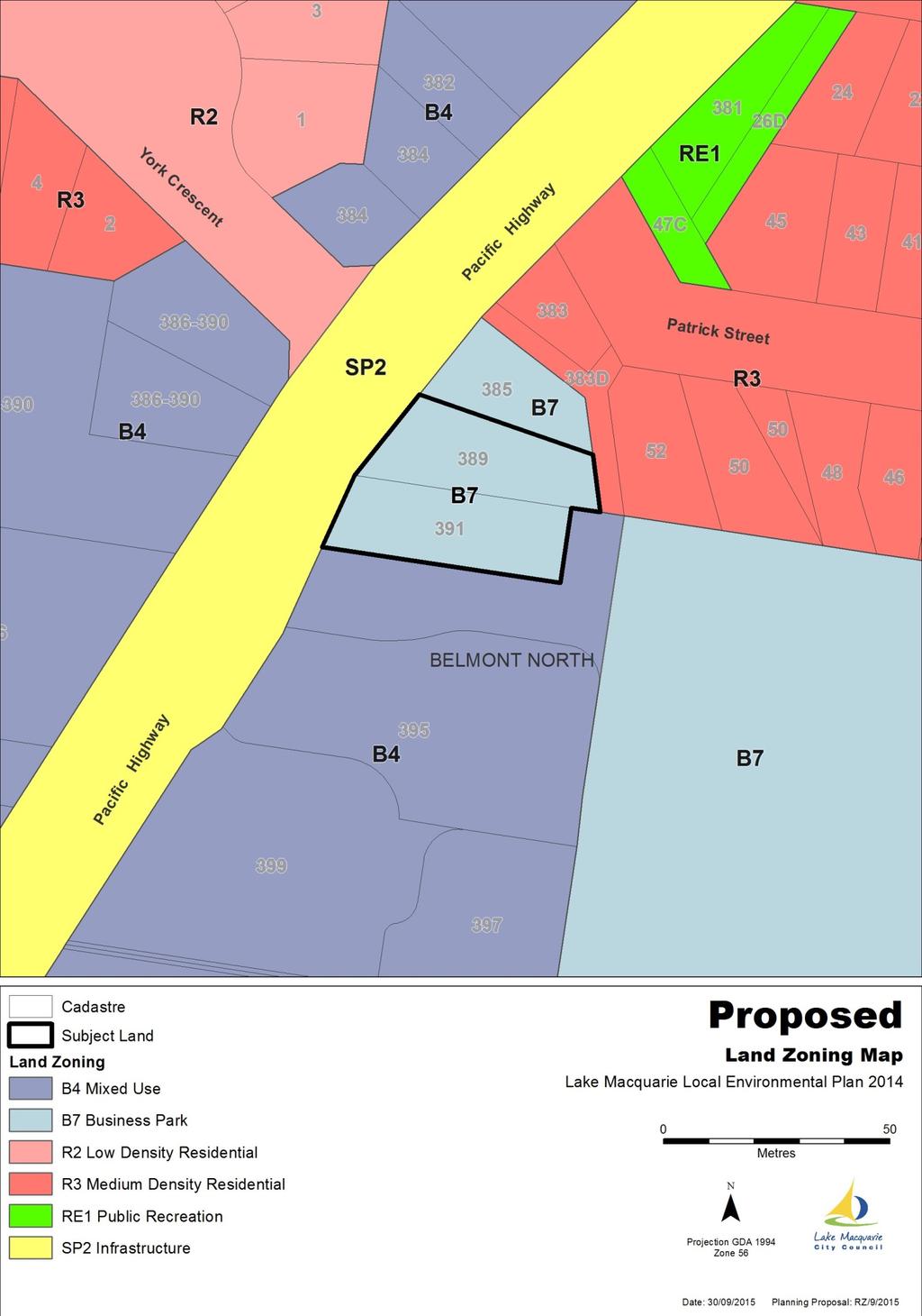 Map 6 Proposed Zones Planning