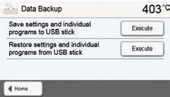 5. Operation and Configuration 5.3.4 Data backup With the data backup function, operating data and individual programs can be backed up on a USB stick.
