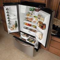 Slide-Out Freezer asket Lower asket Divider s Foam-To-The-Floor onstruction Strongbox Hinge Design Easy-Roll Wheels Radius Doors French Door ottom- Freezer Refrigerator ombines the benefits of a