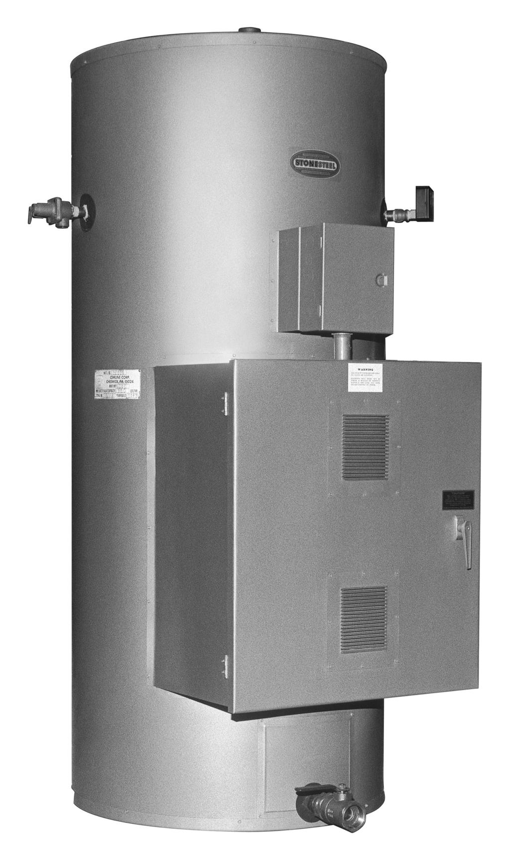 EHB Series STONESTEEL Commercial Electric Water Heaters Individually Mounted Elements Vertical or Horizontal STONESTEEL is a registered