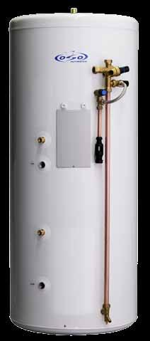 Ecoline GEO - RI HP - heat pump cylinder with electric booster Heating coils in OSO GEO cylinders are made of increased length smooth coil that will not encourage limescale deposits and offer longer