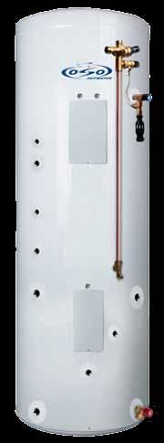 Optima - EPCI - heat pump cylinder with integral buffer store Hw Heating coil in OSO Optima is made of increased length smooth coil that will not encourage limescale deposits and offer longer and