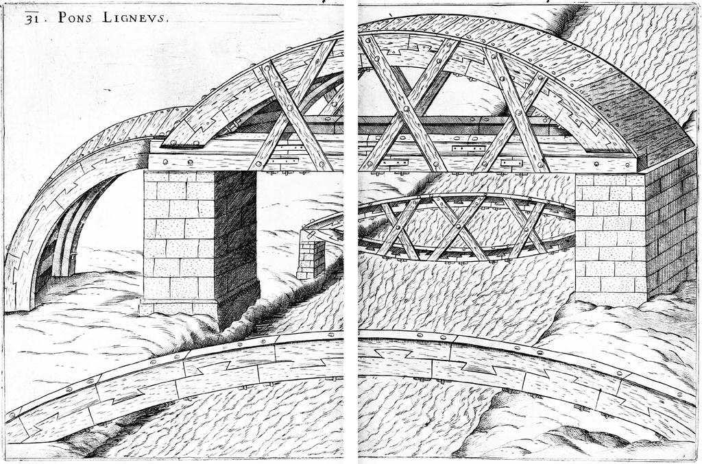 Pons ligneus wooden bridge]: Fausto Veranzio,