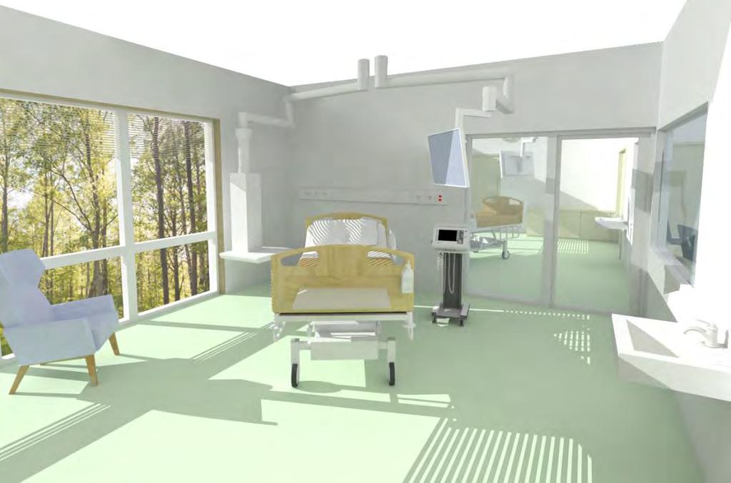 View from the single- patient room into