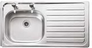 02 Stainless steel right hand sink with two tap holes and 1.0 bowl - 90x08mm G6211 63.