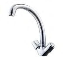 spout for single/multiple bowl sinks Metal fixing nut Supplied with flexible tap