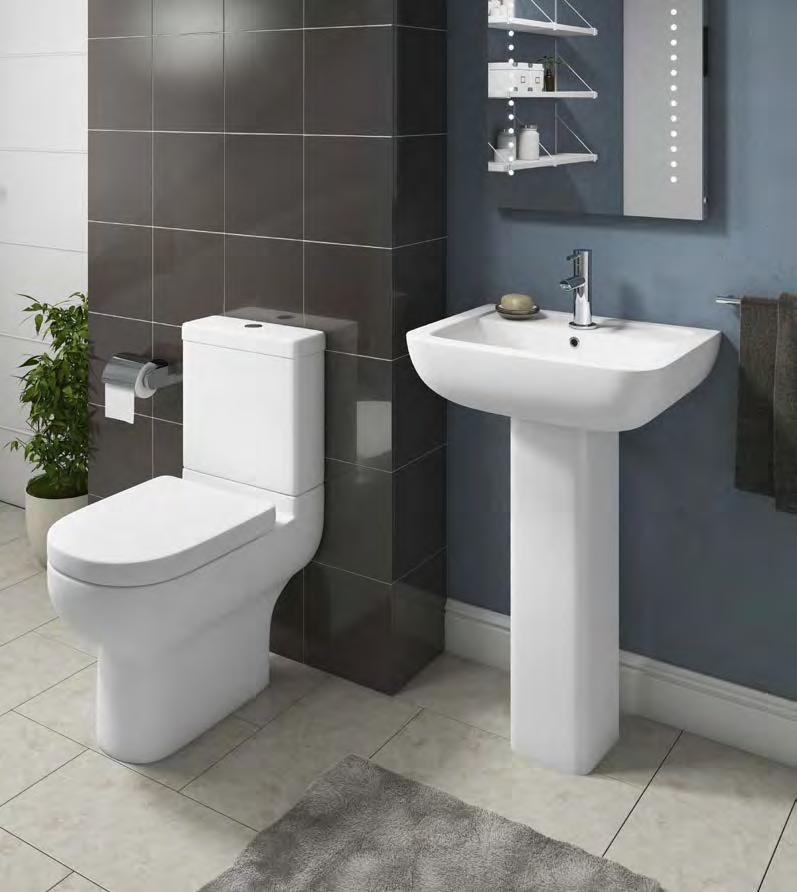 Arno Round A modern, compact design perfect for cloakrooms and smaller bathrooms. The ultimate space saving design with its modern curves will enhance the look of your bathroom.
