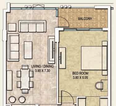 TYPICAL 1 BEDROOM APARTMENT type A Note: Unless stated above, all accessories and interior finishes like