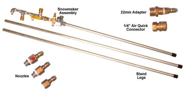 6 Laying out all the parts. Grab your snowmaker and follow along. Your snowmaker comes with 9 parts: One(1) : Snowmaker Assembly -This one is pretty self explanatory.