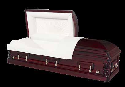 Memories Legacy Casket Selections The Somerset (4-117) Solid cherry Dark finish exterior Shasta lily